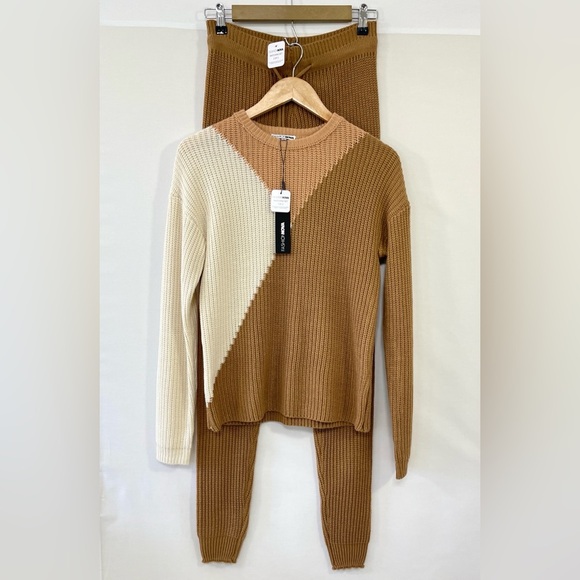 Fashion Nova Sweater Legging Set Women’s Small You're The One Taupe/combo - Picture 2 of 14